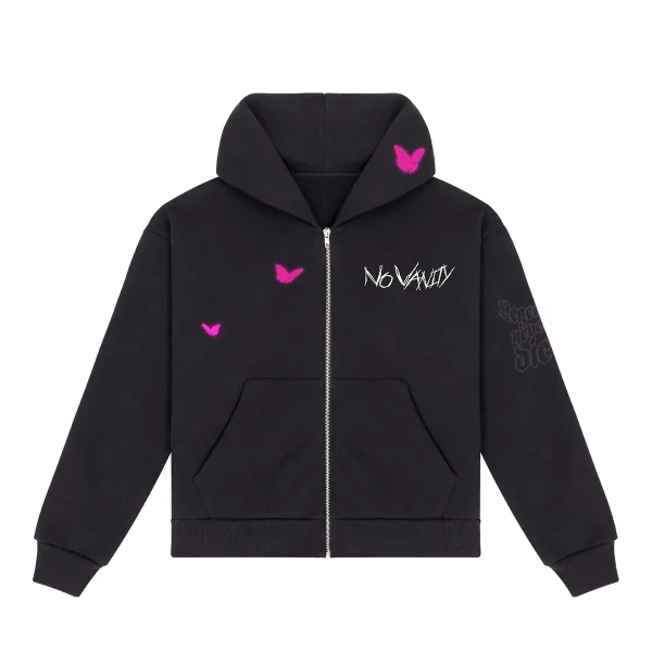 No Vanity Zip Hoodie Black (2)