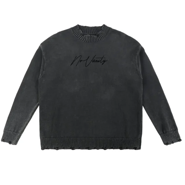 No Vanity Distressed Logo Sweater (2)