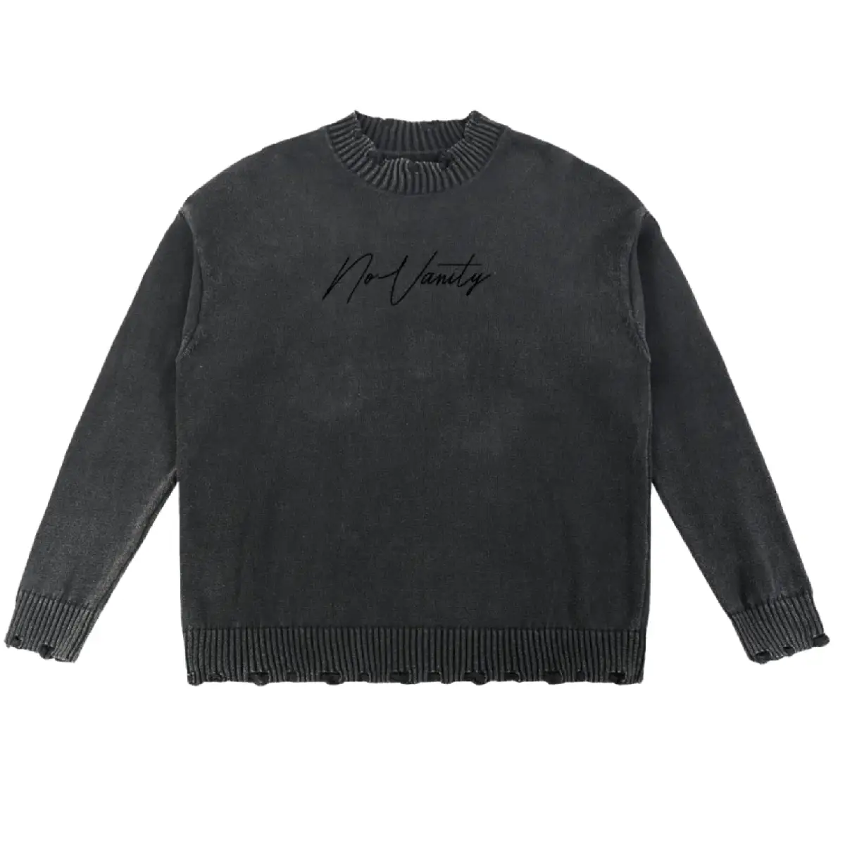 No Vanity Distressed Logo Sweater (2)