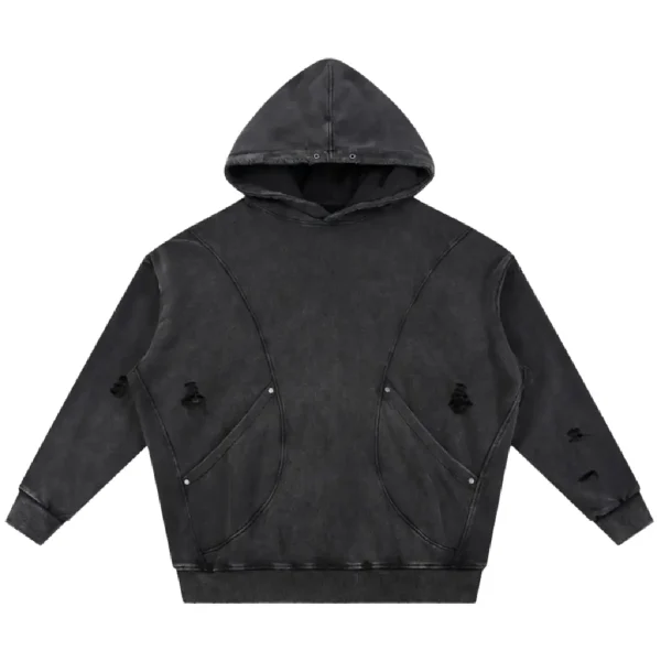 No Vanity Distressed Snow Washed Hoodie (2)
