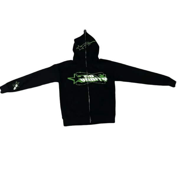 No Vanity Full Zip Up Hoodie Green (1)
