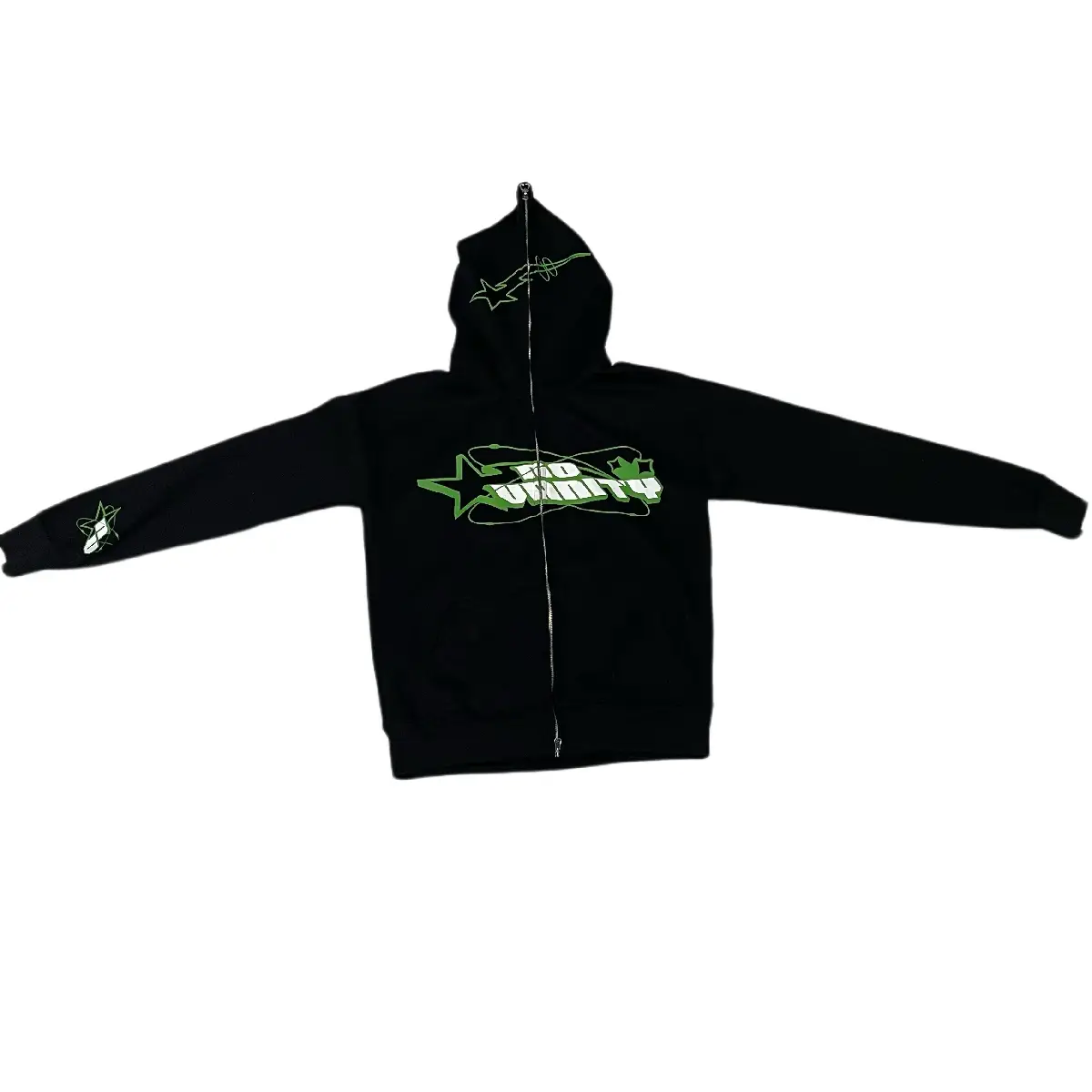 No Vanity Full Zip Up Hoodie Green (1)