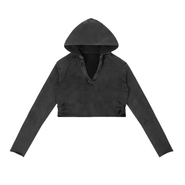 No Vanity Raw Edge Fem Hoodie (2)