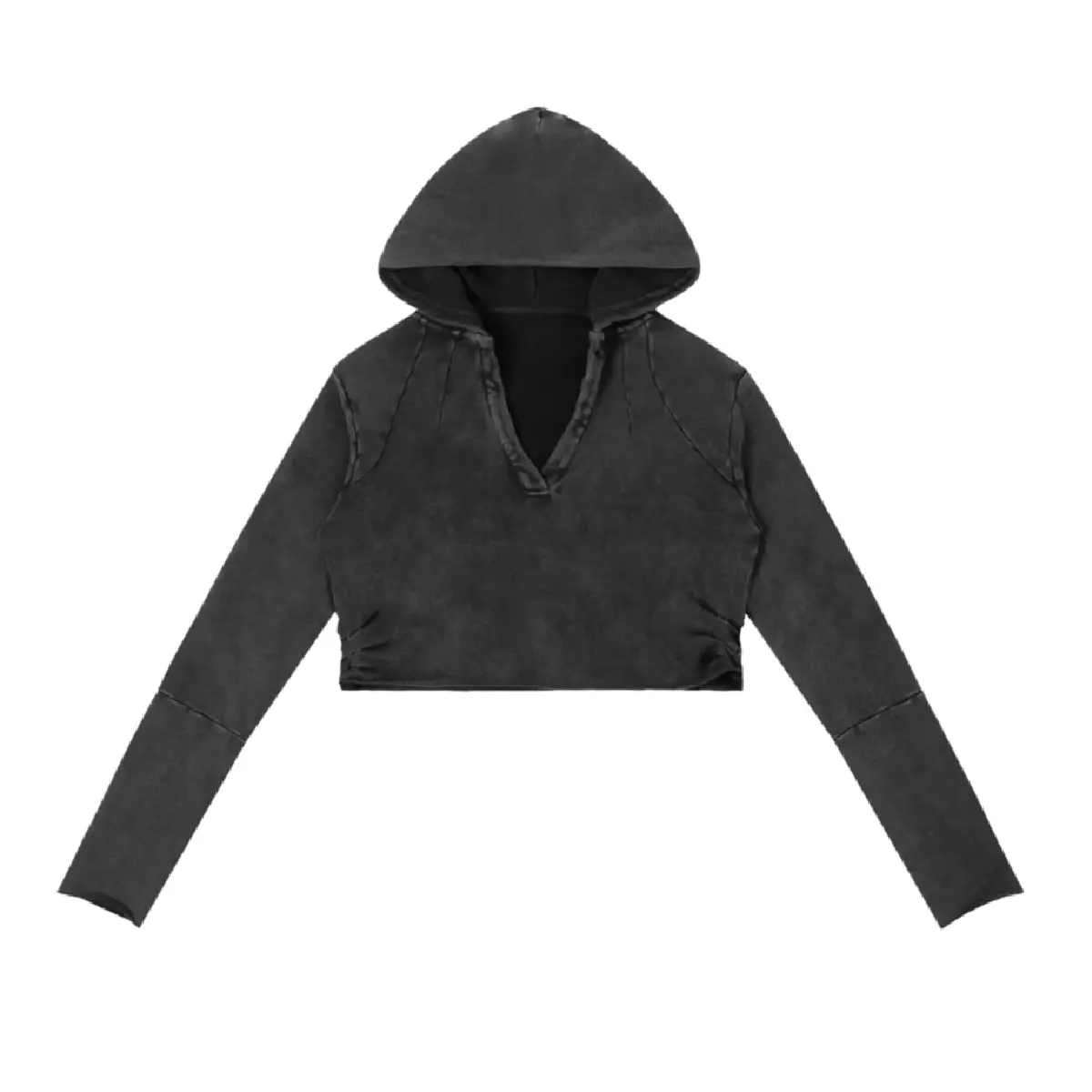 No Vanity Raw Edge Fem Hoodie (2)