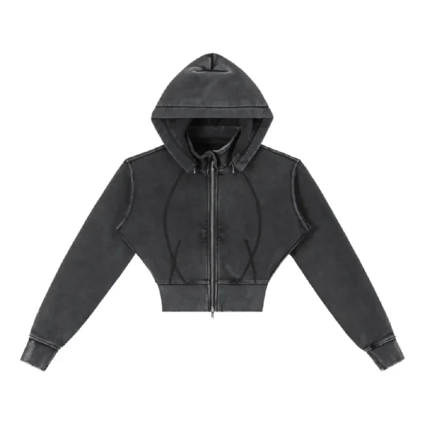 No Vanity Vintage Wash Crop Hoodie (2)