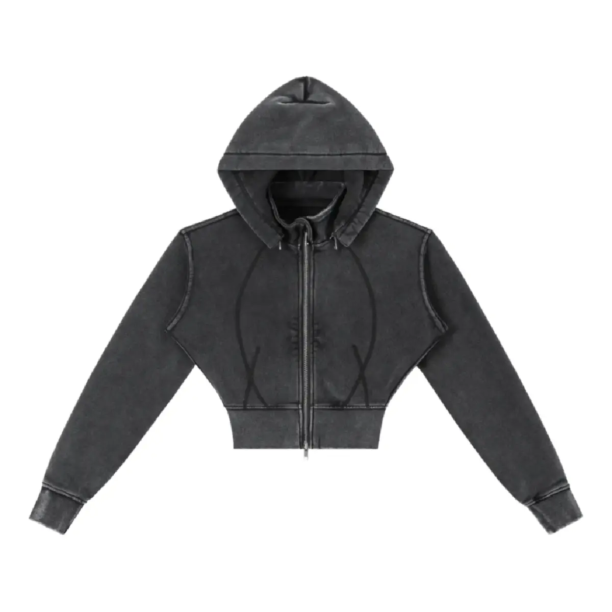 No Vanity Vintage Wash Crop Hoodie (2)